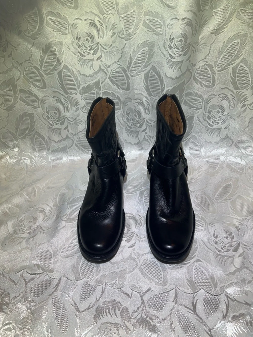 Frye Black Leather Harness Ankle Boots - Picture 9 of 9